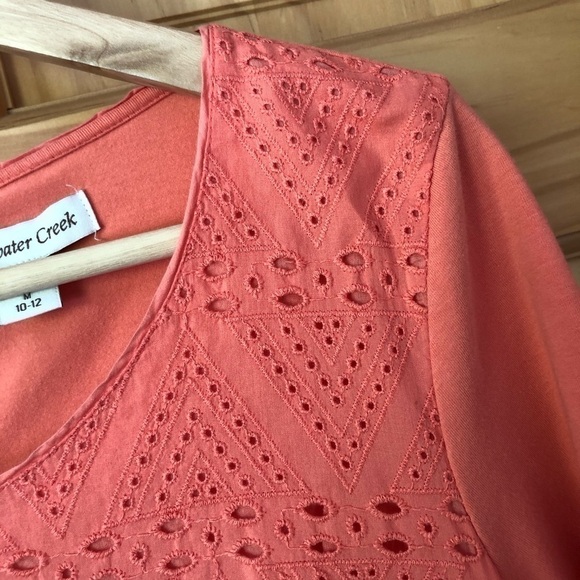 Coldwater Creek eyelet front button back top size M - Picture 5 of 11